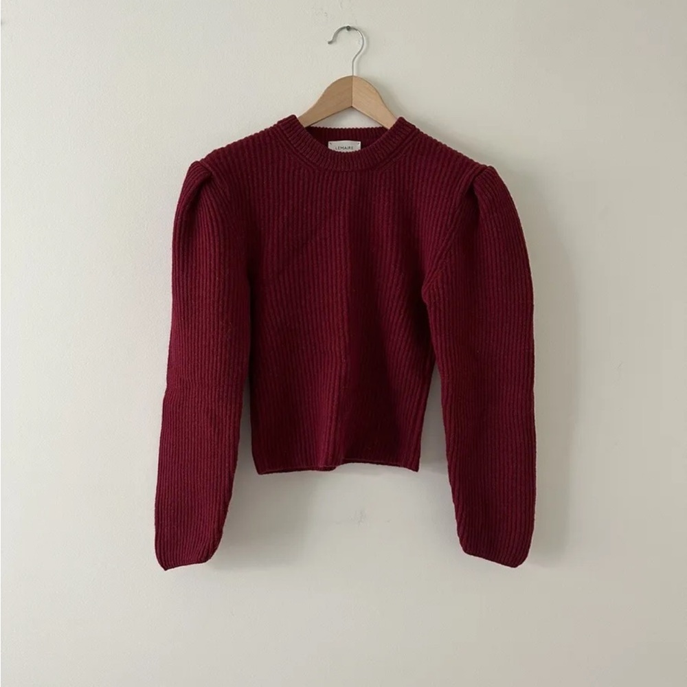 LEMAIRE Red Burgundy 100% Wool Sweater Size XS